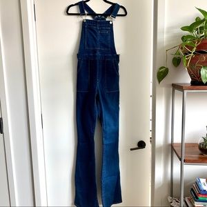 NWOT: Gap Indigo Stretch Bell-Bottom Overalls TALL